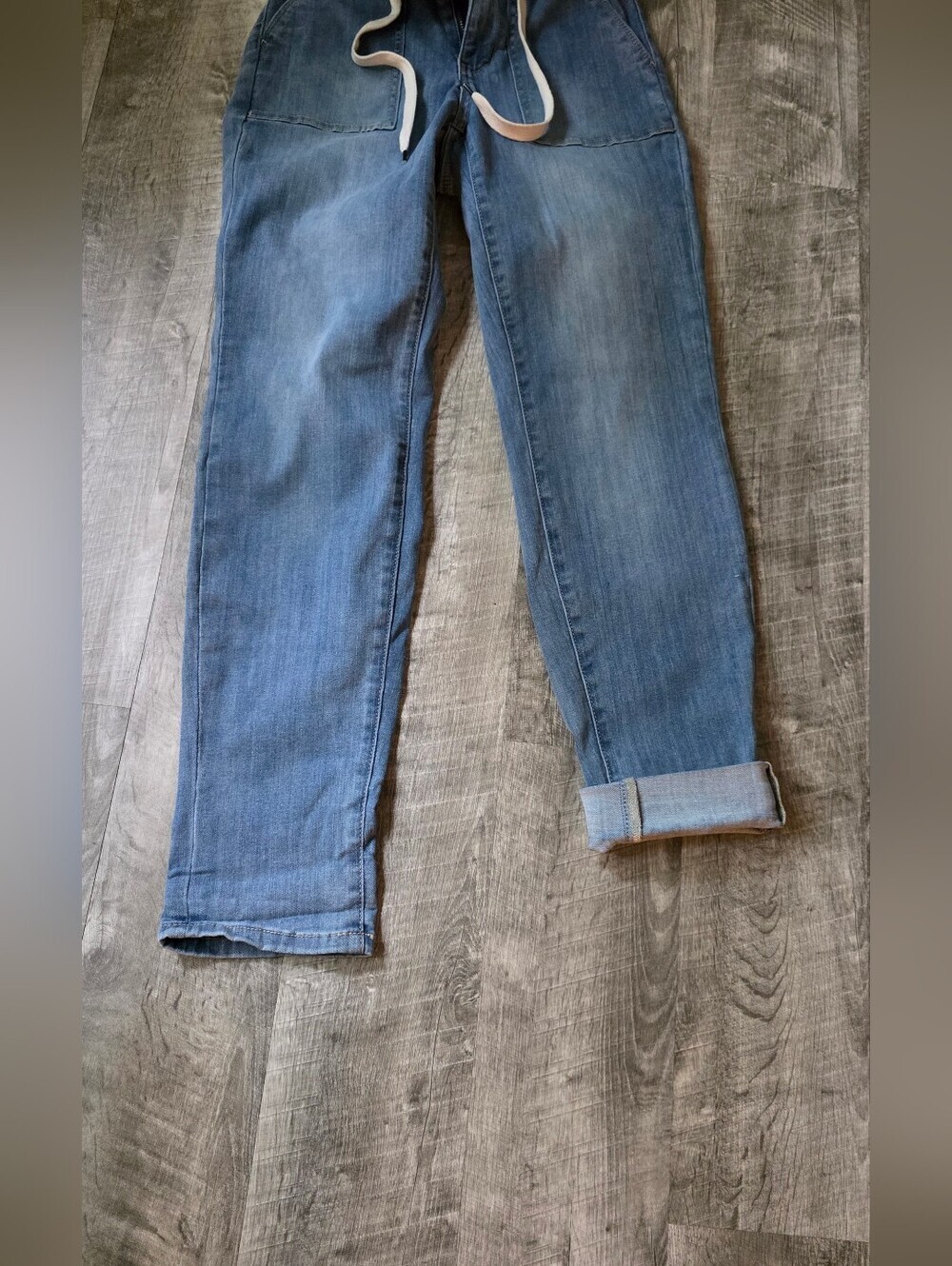 Judy Blue Light Blue Drawstring Boyfriend Jeans - Picture 3 of 7